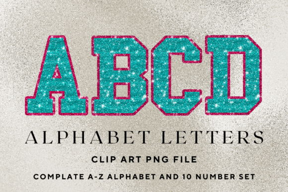Download Glitter Alphabet Varsity Sport Letters - Glitter Collection