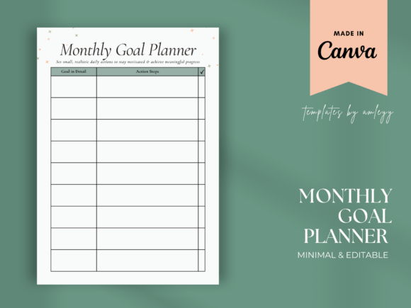 Download Monthly Goal Planner Template - Month Collection