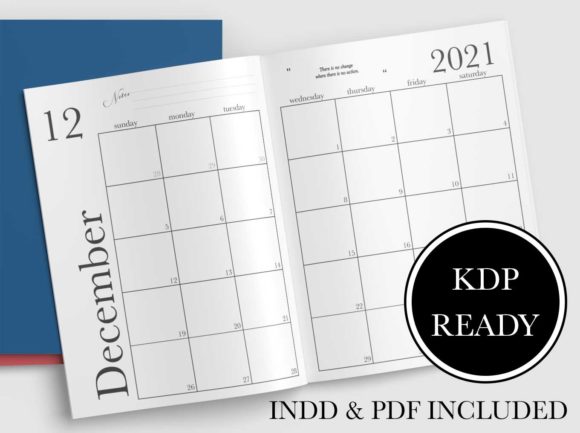 Download 2021 Monthly &amp; Weekly Planner for KDP - Month Collection