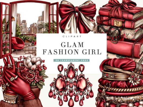 Download Glam Fashion Girl Clipart Bundle - Glam Collection