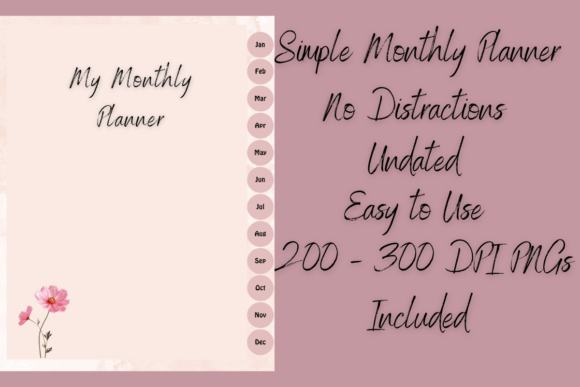 Download Simple Monthly Undated Planner - Month Collection