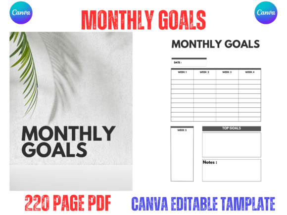 Download Monthly Goal Planner KDP Interiors - Month Collection