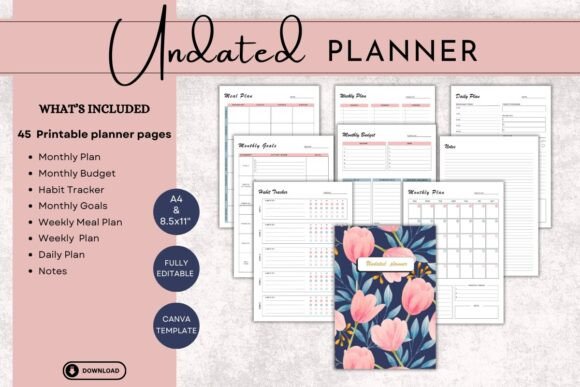 Download Ultimate Monthly Planner,Undated Planner - Month Collection