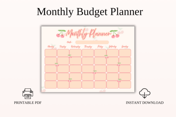 Download Monthly Budget Planner Printable PDF - Month Collection