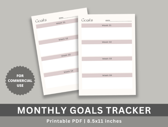Download Monthly Goal Tracker, KDP - Month Collection