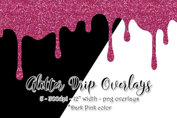 Download Dark Pink Glitter Drip Header Graphics - Glitter Collection