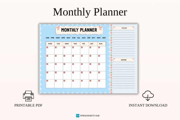 Download Monthly Goal &amp; Schedule Planner PDF - Month Collection