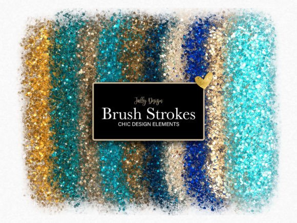 Download Blue and Gold Glitter Brush Strokes - Glitter Collection