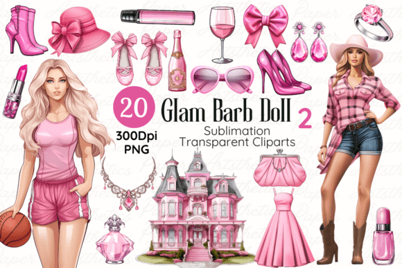 Download Glam Barbi-e Doll Sublimation Cliparts - Premium Resources